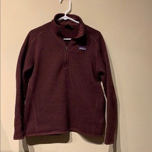 Deep red Patagonia fleece sweater